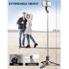 image45quot Selfie Stick Tripod with 2 Lights Extendable 5 in 1 Selfie Stick Phone Tripod Portable Selfie Sticks with Wireless Remote Compatible with iPhone 151413 Pro Max Samsung Android GoproBlackwith 2 Light