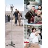 image45quot Selfie Stick Tripod with 2 Lights Extendable 5 in 1 Selfie Stick Phone Tripod Portable Selfie Sticks with Wireless Remote Compatible with iPhone 151413 Pro Max Samsung Android GoproBlackwith 2 Light
