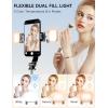 image45quot Selfie Stick Tripod with 2 Lights Extendable 5 in 1 Selfie Stick Phone Tripod Portable Selfie Sticks with Wireless Remote Compatible with iPhone 151413 Pro Max Samsung Android GoproBlackwith 2 Light