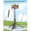 image52quot Selfie Stick Tripod Aluminum Allin1 Extendable Cell Phone Tripod Stand with Remote 360 Rotate Lightweight ampamp Portable Travel Tripod for Cell Phone Compatible with iPhone 16151413Android