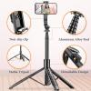 image62quot Aluminum Alloy Selfie Stick Phone Tripod with Wireless Remote Compatible with iPhone 15 14 13 12 11 pro Xs Max Xr X Android Samsung Smartphone Expandable for Travel Selfies Video Recording VlogBlack