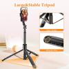 image62quot Aluminum Alloy Selfie Stick Phone Tripod with Wireless Remote Compatible with iPhone 15 14 13 12 11 pro Xs Max Xr X Android Samsung Smartphone Expandable for Travel Selfies Video Recording VlogBlack