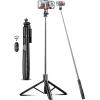 imageAluminum 71quot Phone Tripod with Remote Extendable ampamp Compatible with iPhone 151413AndroidCameraBlack