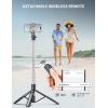 imageAluminum 71quot Phone Tripod with Remote Extendable ampamp Compatible with iPhone 151413AndroidCameraBlack