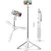 imageAluminum 71quot Phone Tripod with Remote Extendable ampamp Compatible with iPhone 151413AndroidCameraWhite