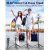 imageAluminum Selfie Stick Phone Tripod 360 Ball Head Tripod for iPhone with Cold Shoe Extendable Smartphone Tripod Stand with Remote Portable Travel Tripod Compatible with iPhone 16151413Android