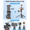 imageAluminum Selfie Stick Phone Tripod 360 Ball Head Tripod for iPhone with Cold Shoe Extendable Smartphone Tripod Stand with Remote Portable Travel Tripod Compatible with iPhone 16151413Android