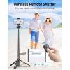 imageAluminum Selfie Stick Phone Tripod 360 Ball Head Tripod for iPhone with Cold Shoe Extendable Smartphone Tripod Stand with Remote Portable Travel Tripod Compatible with iPhone 16151413Android