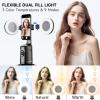 imageAuto Face Tracking Tripod with 2 Selfie Ring Light 360 Rotation Face Body Phone Holder Smart Shooting Camera Mount with Remote Rechargeable Smart Shooting Holder for Vlog Streaming Video Tiktok
