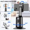 imageAuto Face Tracking Tripod with 2 Selfie Ring Light 360 Rotation Face Body Phone Holder Smart Shooting Camera Mount with Remote Rechargeable Smart Shooting Holder for Vlog Streaming Video Tiktok