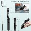 imageCell Phone Selfie Stick Tripod with Detachable Phone Holder Aluminium Selfie Stick with Wireless Remote 360 Rotation Extendable Phone Tripod for iPhone 15 14 13 12 11 Samsung GOPROAluminum  No Light