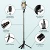 imageCell Phone Selfie Stick Tripod with Detachable Phone Holder Aluminium Selfie Stick with Wireless Remote 360 Rotation Extendable Phone Tripod for iPhone 15 14 13 12 11 Samsung GOPROAluminum  No Light