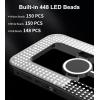 imageDoubleSided Magnetic Phone Ring Light with Mini Tripod Stand448 LED 6000mAh Rechargeable RGB Selfie Light for iPhoneHandheld Stabilizer with Light for MagsafePhonesVideo RecordingMakeupPhotosBlack