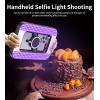 imageDoubleSided Magnetic Phone Ring Light with Mini Tripod Stand448 LED 6000mAh Rechargeable RGB Selfie Light for iPhoneHandheld Stabilizer with Light for MagsafePhonesVideo RecordingMakeupPhotosBlack