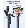 imagePortable Selfie Stick 4 in 1 Extendable Phone Tripod Stand with Detachable Wireless Remote ampamp Phone Holder 360 Rotating Mini Travel Tripod Compatible with iPhone 16151413 ProAndroidGopro