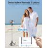 imagePortable Selfie Stick 4 in 1 Extendable Phone Tripod Stand with Detachable Wireless Remote ampamp Phone Holder 360 Rotating Mini Travel Tripod Compatible with iPhone 16151413 ProAndroidGopro