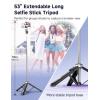 imageSelfie Stick Tripod with 2 Light 3 Light Modes ampamp 6 Brightness Levels Extendable Phone Tripod with Detachable Remote ampamp Phone Holder Portable Camera Tripod Compatible with iphone16 15 14 13AndroidBlack