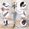 imageSelfie Stick Tripod with Fill Light All in One Extendable Selfie Stick with Detachable Wireless Remote Flexible Phone Tripod Stand Compatible with iPhoneGalaxy Compact Size ampamp LightweightBlack  With Light