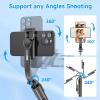 imageSelfie Stick Tripod with Fill Light All in One Extendable Selfie Stick with Detachable Wireless Remote Flexible Phone Tripod Stand Compatible with iPhoneGalaxy Compact Size ampamp LightweightBlack