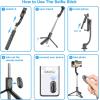 imageSelfie Stick Tripod with Fill Light All in One Extendable Selfie Stick with Detachable Wireless Remote Flexible Phone Tripod Stand Compatible with iPhoneGalaxy Compact Size ampamp LightweightBlack