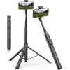imageTONEOF 66quot Automatic Phone Tripod with Magnetic Rechargable RemoteSelfie Stick 360 Vertical ampamp Horizontal RotatableStable for iPhoneAndroidWhiteBlack
