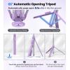 imageTONEOF 66quot Automatic TripodAutoOpen Phone Tripod Stand with Magnetic Rechargable RemoteSelfie Stick Tripod 360 Vertical ampamp Horizontal RotatableStable Travel Tripod for iPhoneAndroidPurplePurple