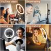 imageUBeesize 10quot Ring Light with Overhead Phone Mount LED Selfie Light with Stand and Phone Holder Desk Light for iPhone Desk Tripod for Video Recording YouTube TikTok Live Stream Cooking VlogFloorstanding