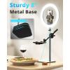 imageUBeesize 12quot Desk Ring Light with Stand and Phone Holder Overhead Phone Mount for Video Recording Zoom Meeting Live Streaming Tiktok YouTubeCompatible with iPhone Android CamerasDesk Stand