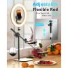 imageUBeesize 12quot Desk Ring Light with Stand and Phone Holder Overhead Phone Mount for Video Recording Zoom Meeting Live Streaming Tiktok YouTubeCompatible with iPhone Android CamerasDesk Stand