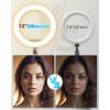 imageUBeesize 12quot Desk Ring Light with Stand and Phone Holder Overhead Phone Mount for Video Recording Zoom Meeting Live Streaming Tiktok YouTubeCompatible with iPhone Android CamerasDesk Stand