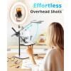 imageUBeesize 12quot Desk Ring Light with Stand and Phone Holder Overhead Phone Mount for Video Recording Zoom Meeting Live Streaming Tiktok YouTubeCompatible with iPhone Android CamerasDesk Stand