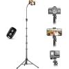 imageUBeesize 72quot Phone Tripod ampamp Selfie Stick Camera Tripod Stand with Wireless Remote and Phone HolderCompatible with iPhone Android Perfect for SelfiesVideo RecordingLive Streaming BlackBlack