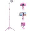 imageUBeesize 72quot Phone Tripod ampamp Selfie Stick Camera Tripod Stand with Wireless Remote and Phone HolderCompatible with iPhone Android Perfect for SelfiesVideo RecordingLive Streaming BlackPink