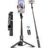 image41 Phone for Tripod Selfie Stick Tripod Stand with Wireless Remote Extendable Aluminum Cell Phone Tripod Stand 360Rotate Lightweight ampamp Portable Tripod Compatible with iPhoneAndroid PinkBlack