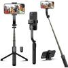 imageCell Phone Selfie Stick Tripod with Detachable Phone Holder Aluminium Selfie Stick with Wireless Remote 360 Rotation Extendable Phone Tripod for iPhone 15 14 13 12 11 Samsung GOPROAluminum  No Light