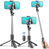 imagePortable 41 Inch Selfie Stick Phone Tripod with Wireless Remote Extendable Tripod Stand 360 Rotation Compatible with iPhone 14 13 12 11 pro Xs Max Xr X 8 7 6 Plus Android Samsung SmartphoneBlack