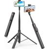 imageTONEOF 66quot Automatic Phone Tripod with Magnetic Rechargable RemoteSelfie Stick 360 Vertical ampamp Horizontal RotatableStable for iPhoneAndroidWhiteBlack