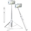 imageTONEOF 66quot Automatic TripodAutoOpen Phone Tripod Stand with Magnetic Rechargable RemoteSelfie Stick Tripod 360 Vertical ampamp Horizontal RotatableStable Travel Tripod for iPhoneAndroidPurpleWhite