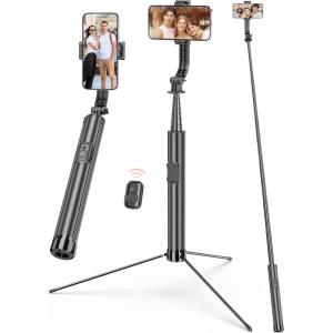 image75quot Phone Tripod ampamp Selfie Stick Extendable Cell Phone Tripod Stand with Wireless Remote and Phone Holder Stable Tripod for iPhone Travel Tripod Compatible with iPhone 151413 Pro MaxAndroid