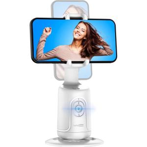 imageAuto Tracking Phone Holder Auto Face Tracking Tripod Portable Allinone Smart Selfie Stick 360 Rotation Fast Face ampamp Object Tracking Cameraman Robot Mount for Phone Video Vlog Live StreamingBlackWhite