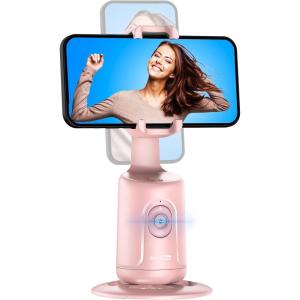 imageAuto Tracking Phone Holder Auto Face Tracking Tripod Portable Allinone Smart Selfie Stick 360 Rotation Fast Face ampamp Object Tracking Cameraman Robot Mount for Phone Video Vlog Live StreamingBlackPink