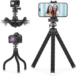 imageUBeesize Phone Tripod Pro S Premium Flexible Phone Tripod with Wireless Remote Mini Tripod Stand for Camera GoProMobile Upgraded BlackTripod S
