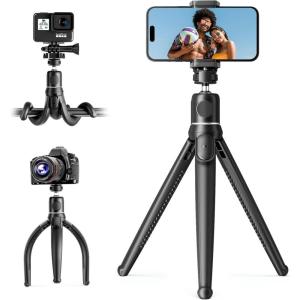 imageUBeesize Phone Tripod Pro S Premium Flexible Phone Tripod with Wireless Remote Mini Tripod Stand for Camera GoProMobile Upgraded BlackTripod T33