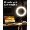 imageUBeesize 10quot Selfie Ring Light with Tripod Stand ampamp Cell Phone Holder Dimmable Desktop LED Circle Light for Live StreamingMakeupYouTubeTIK Tok Compatible with iOS and Android Phones Black