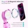 imageUBeesize 72 Magnetic Tripod for iPhone with Remote Extendable Cell Phone Tripod Stand Compatible with MagSafe Selfie Stick Tripod for iPhone 15 14 13 12 11 Series and Android PhonesPink