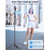 image69 Auto Face Tracking Selfie Stick Tripod Stand Automatic Phone Tripod AutoOpen Travel Tripods for iPhoneCell Phone with Remote Gesture Control No App Builtin AI Camera for Vlog Recording TK