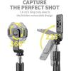 imagePortable Selfie Stick Handheld Phone Tripod Stand with Detachable Wireless Remote Selfie Stick Tripod for iPhone 14 13 12 11 pro Xs Max Xr X 8 7 Plus Android Moto Samsung Google Smartphone More