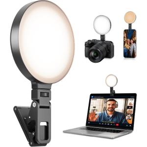 image3000mAh Selfie Light for iPhone40 LED Phone Light with Clip ampamp Cold Shoe Mount2500K9900K Portable Clip on Soft Light3 Lighting Modes for Video ConferencesCameraLaptopStreamingMakeup