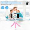 imageUbeesize Portable Tripod Stand with Wireless Remote ampamp Clip Flexible Phone Holder for Video Recording PinkPink