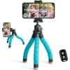 imageUbeesize Portable Tripod Stand with Wireless Remote ampamp Clip Flexible Phone Holder for Video Recording PinkBlue